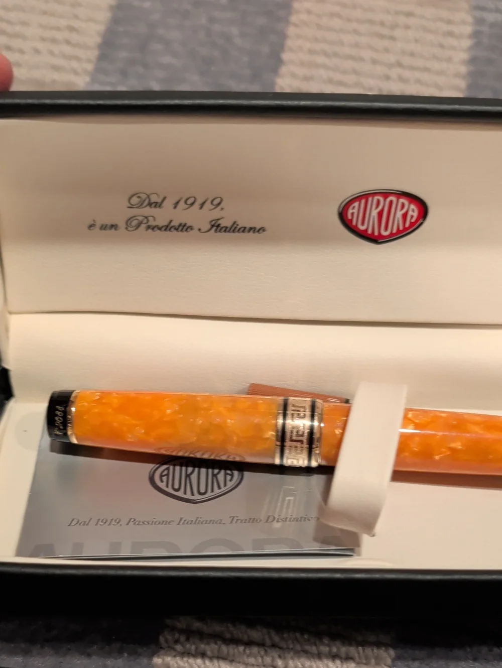 Vintage DuPont Aurora Orange Marbled Pen